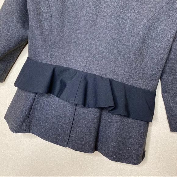 LAST CHANCE MOVING 12/18 Anthropologie Cartonnier Gray Peplum Ruffle Blazer - Picture 10 of 10